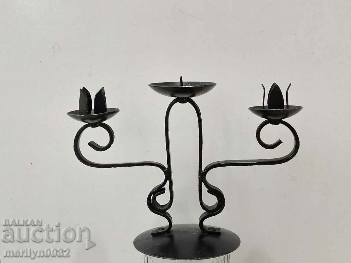 Old wrought iron candlestick lamp with price 39.00 BGN | € 19.94 Old wrought iron candlestick lamp with price 39.00 BGN | € 19.94