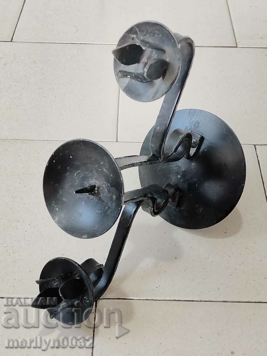 Delivery of Old wrought iron candlestick lamp Delivery of Old wrought iron candlestick lamp
