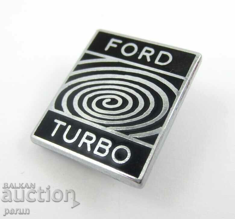 Old Badge-FORD TURBO-Enamel-FORD-English Badge