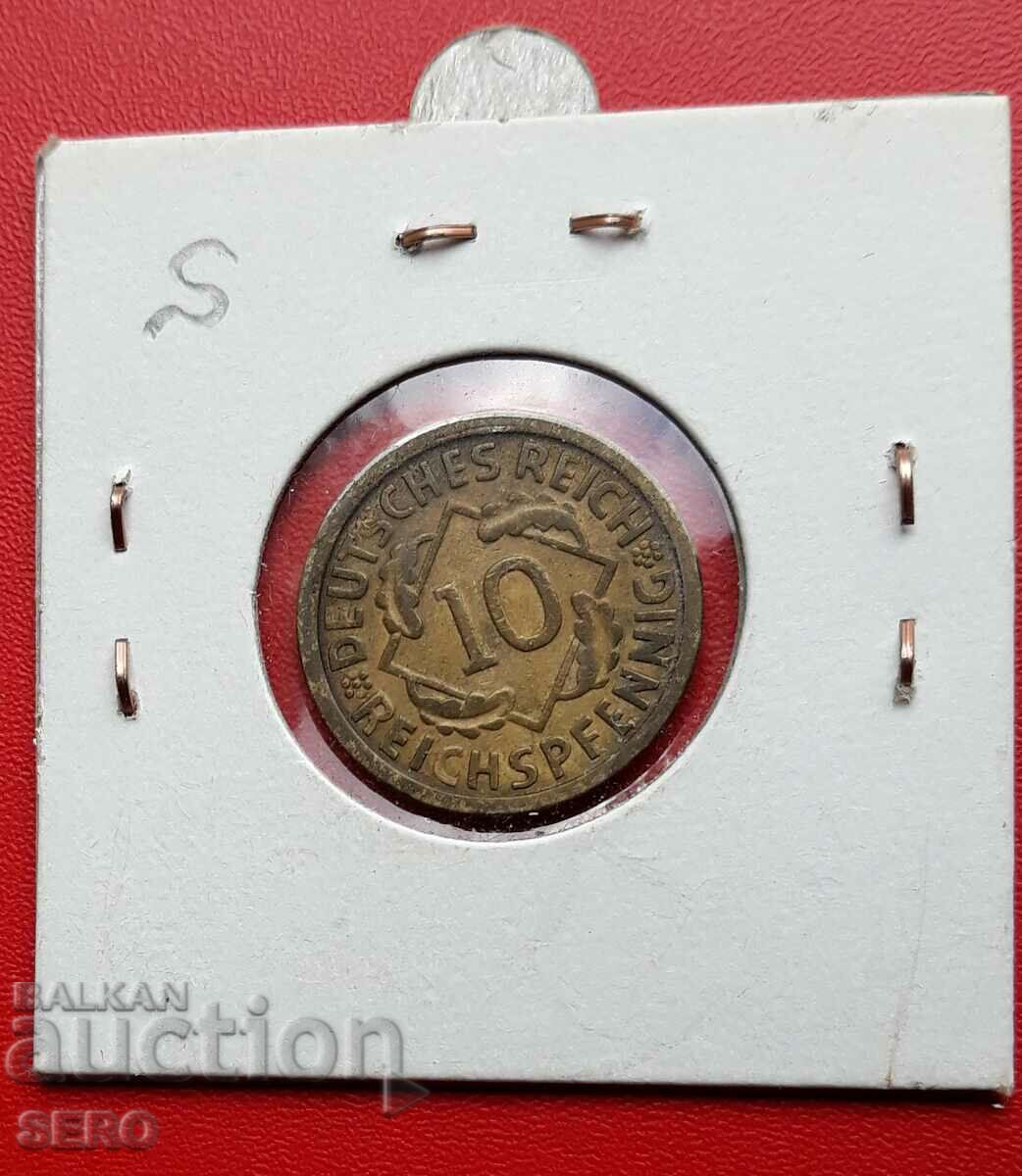 Germany-10 Pfennig 1925 E-Muldenhüten