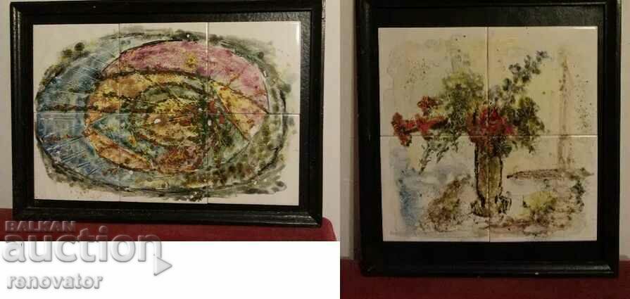 Două tablouri pe plăci de teracotă