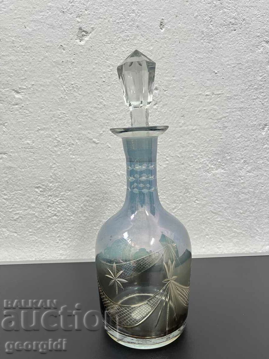 Old glass bottle / decanter. #5464