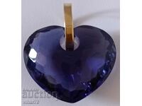 Висулка сърце с златен държач 18 карата