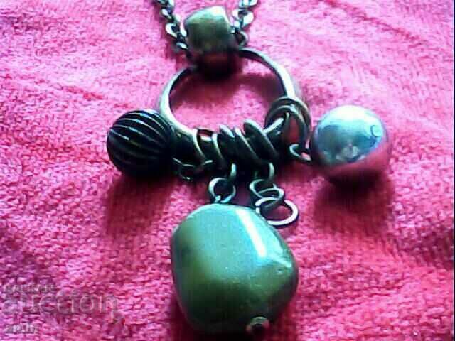 old gold-plated necklace with natural stones with price 15.00 BGN | € 7.67 old gold-plated necklace with natural stones with price 15.00 BGN | € 7.67