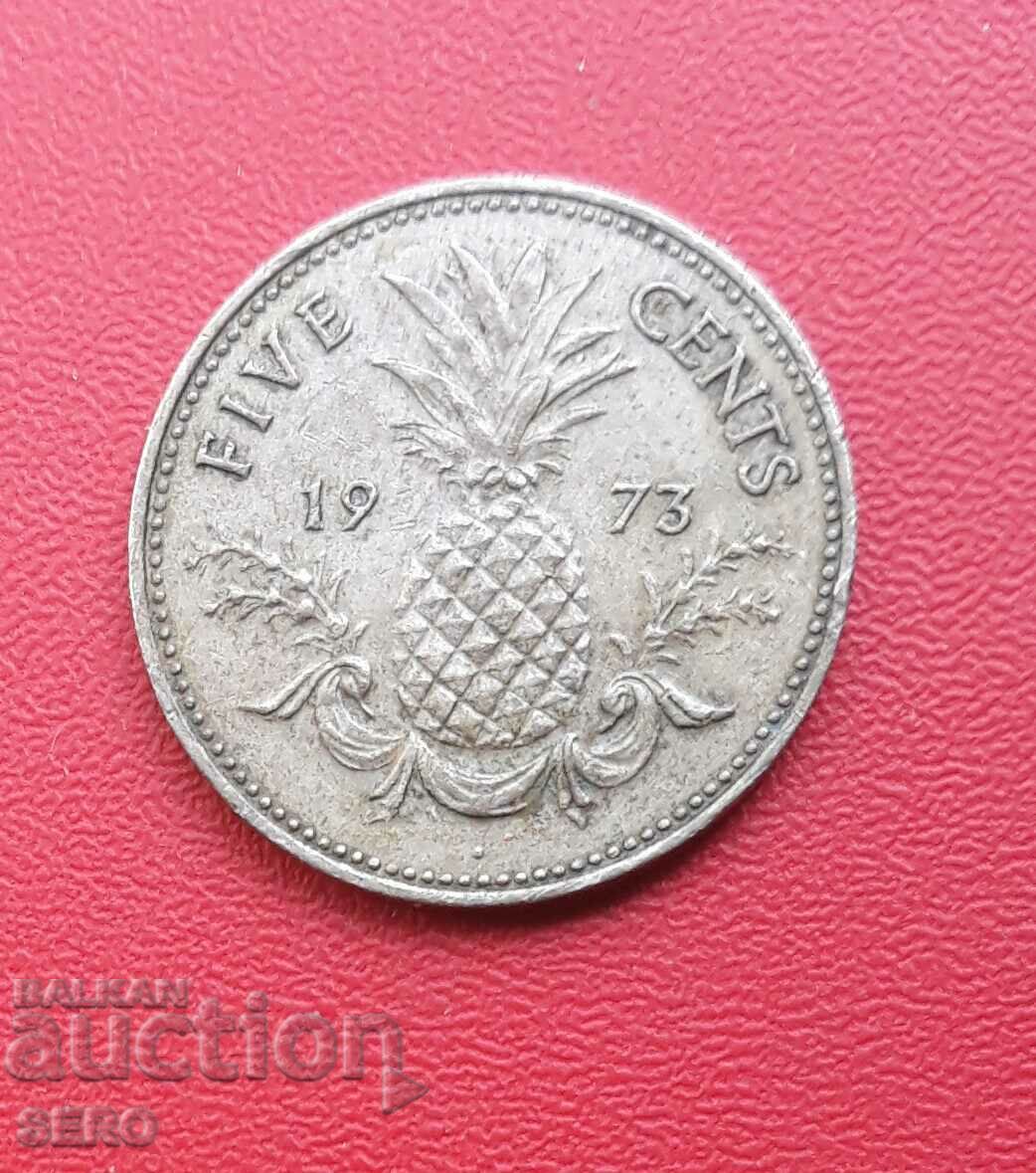 Bahamas-5 cenți 1973-tir mic 21 buc.