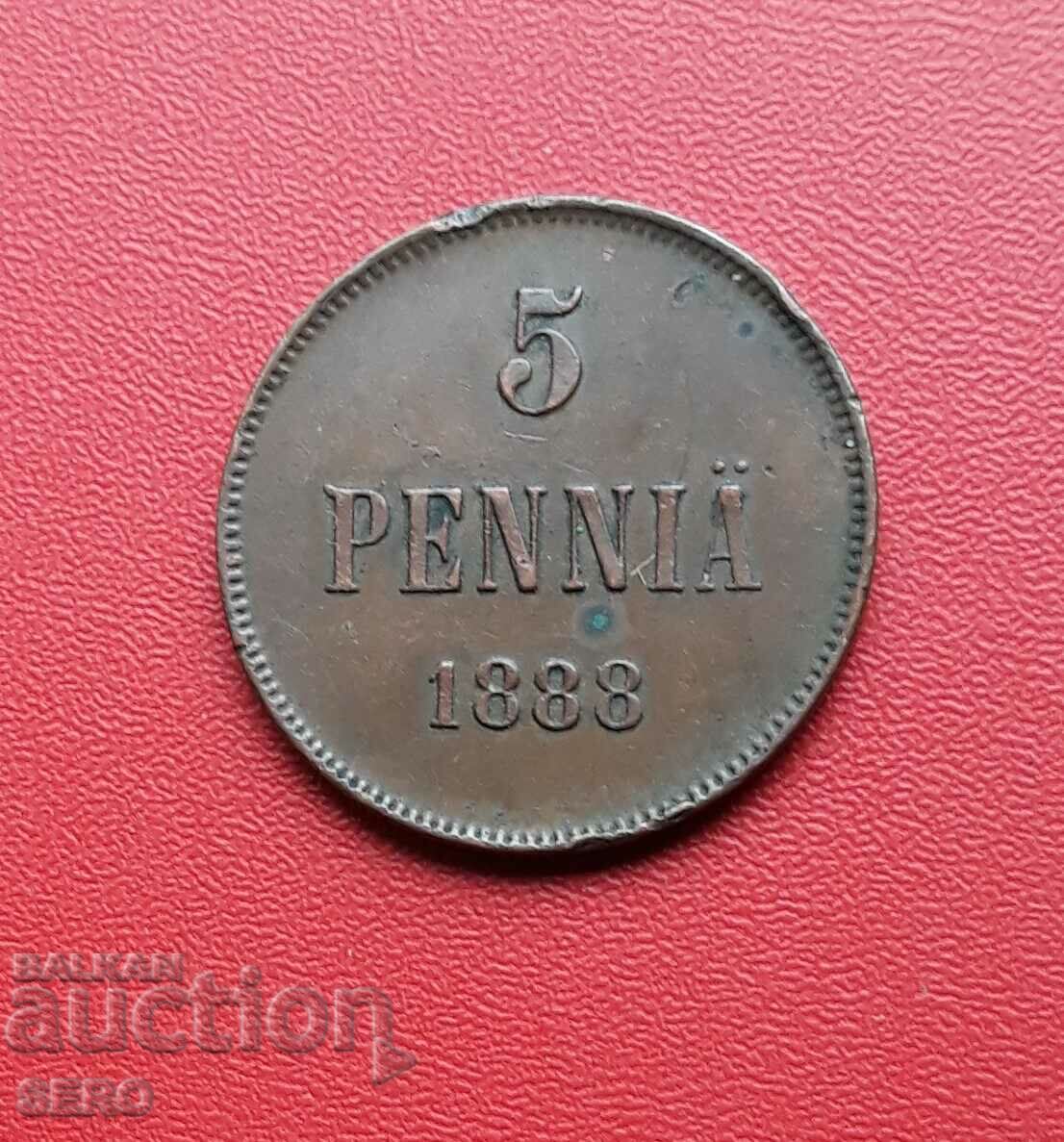 Rusia/pentru Finlanda/ 5 pence 1888