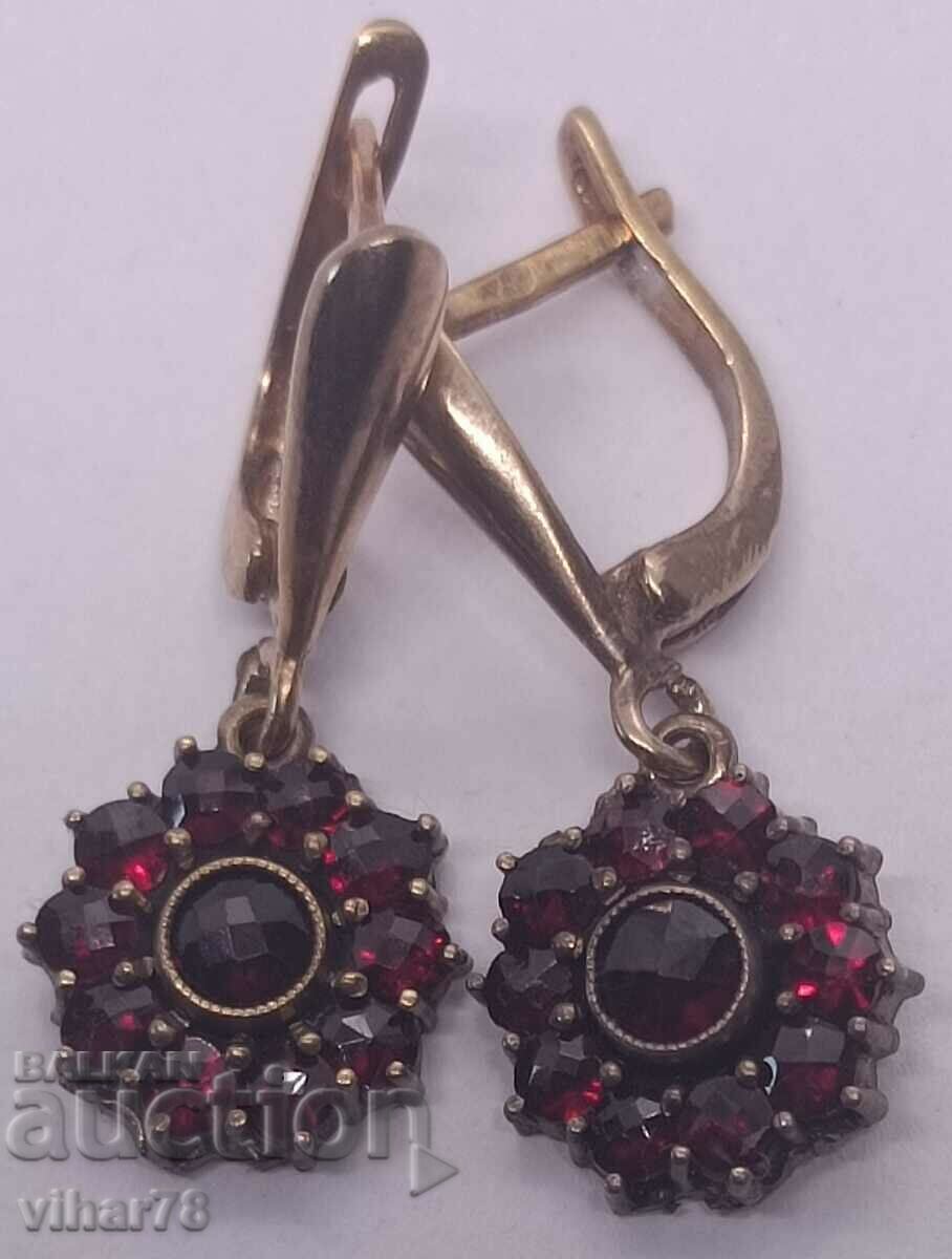 Bohemian garnet silver earrings - 5 Bohemian garnet silver earrings - 5