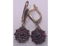 Bohemian garnet silver earrings