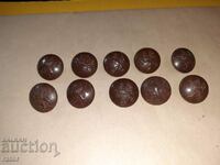 Military royal bakelite buttons Kingdom of Bulgaria - 10 pieces