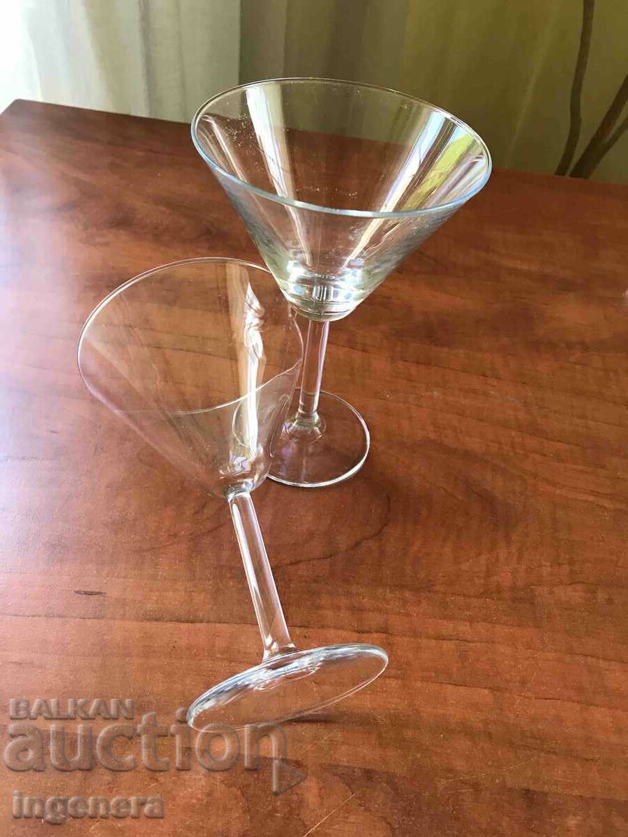 GLASS GLASS GLASS FOR COCKTAILS-2 PCS. UNUSED! - 5 GLASS GLASS GLASS FOR COCKTAILS-2 PCS. UNUSED! - 5