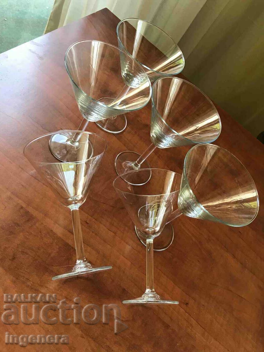 GLASS GLASS FOR COCKTAILS-6 PCS SET UNUSED! - 5 GLASS GLASS FOR COCKTAILS-6 PCS SET UNUSED! - 5