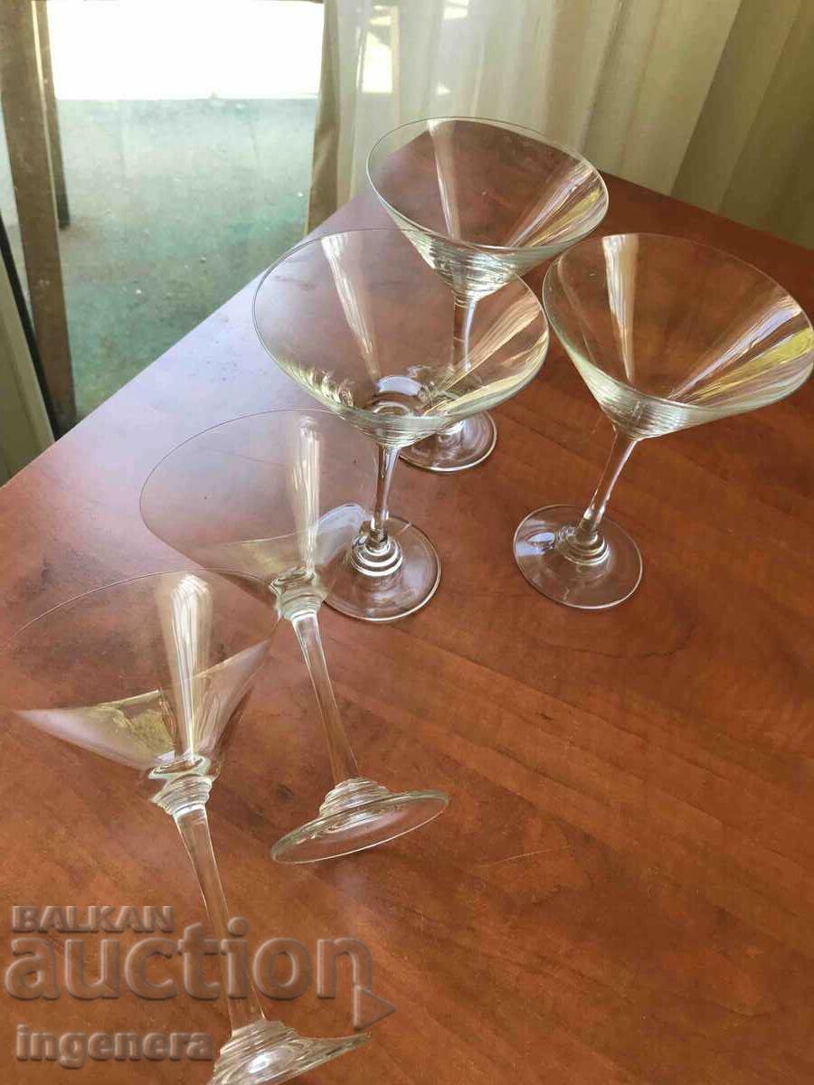 GLASS GLASS GLASS FOR COCKTAILS-5 PCS. UNUSED! - 5 GLASS GLASS GLASS FOR COCKTAILS-5 PCS. UNUSED! - 5
