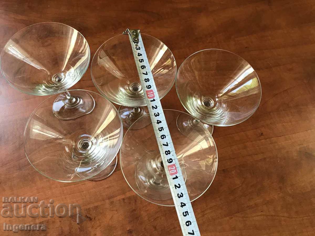 GLASS GLASS GLASS FOR COCKTAILS-5 PCS. UNUSED! - 6 GLASS GLASS GLASS FOR COCKTAILS-5 PCS. UNUSED! - 6