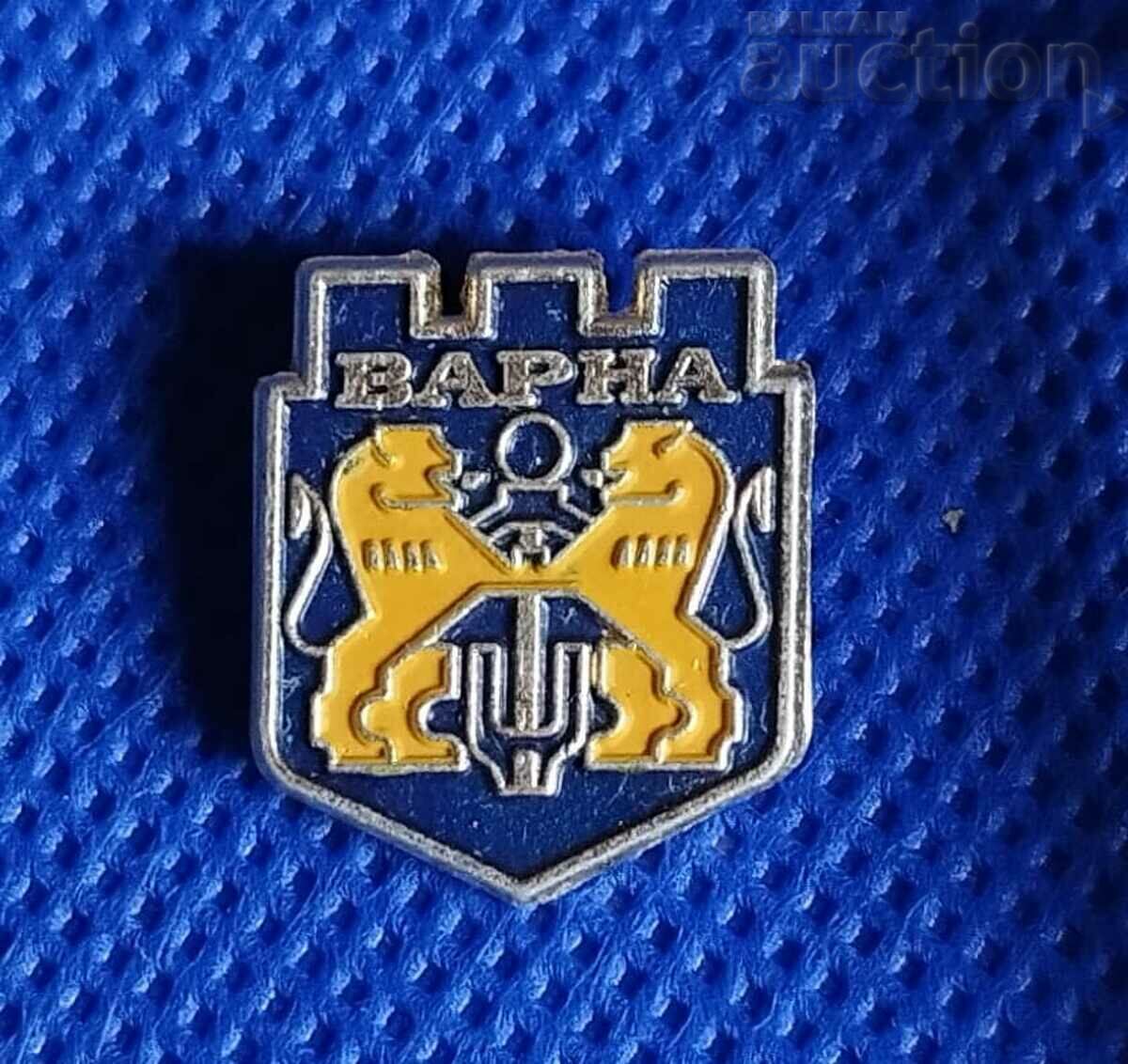 Metal retro badge - Varna & coat of arms
