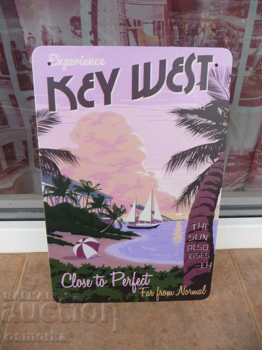 Metal sign Key West Key West island Florida dream beaches