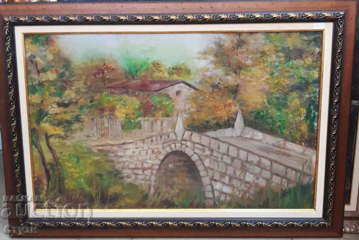 Tablou „Peisaj rural”, V. Todorov, ulei, 70,5 x 56,5 cm