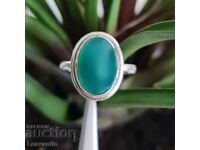 4946 Silver ring with green onyx