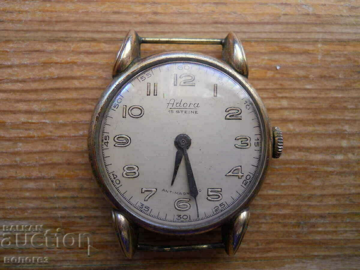 Παλιό ρολόι "Adora" - Ελβετία - επίχρυσο - δεν λειτουργεί