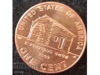 1 цент САЩ 2009 буква D
