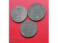 Γερμανία-παρτίδα 3x10 pfennig 1920 και 2 τεμ. από το 1921