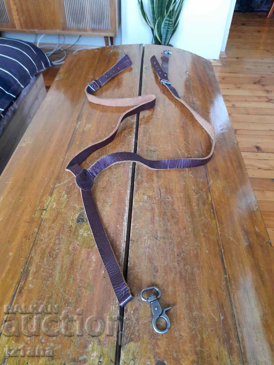 Old leather suspenders, strap