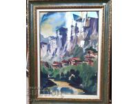Painting "Tarnovo with the river Yantra", Krastyu Barzov, watercolor, 70x49 cm