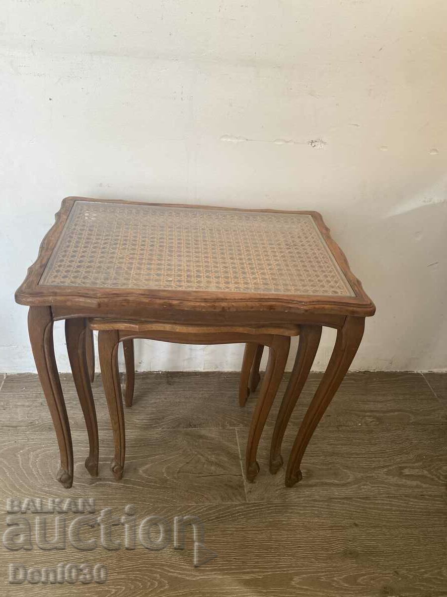Beautiful rattan wooden tables 3 in 1 !!!!