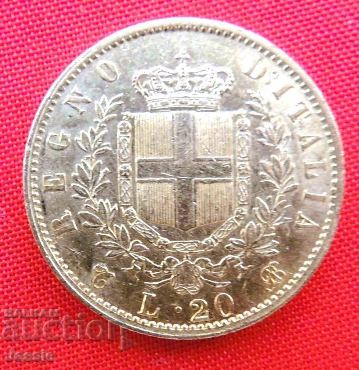 20 Lire 1863 Italy (20 Lire Italy) (gold)