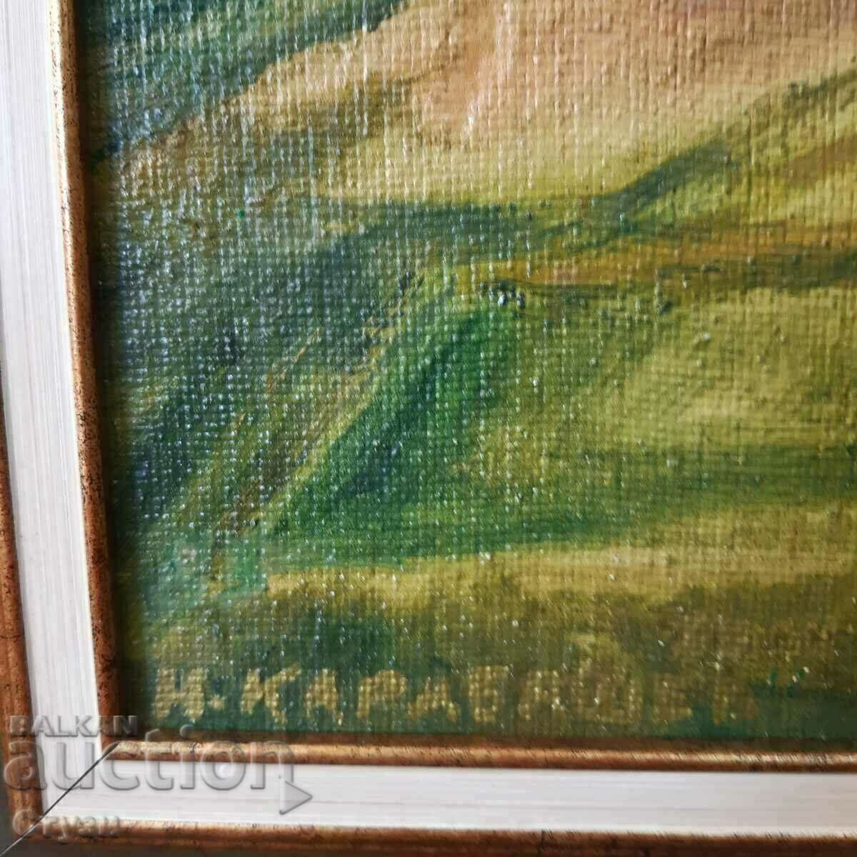 Tablou „Peisaj polonez”, autor N. Karabashev, ulei, 29x29 cm cu preț 180.00 BGN | € 92.03