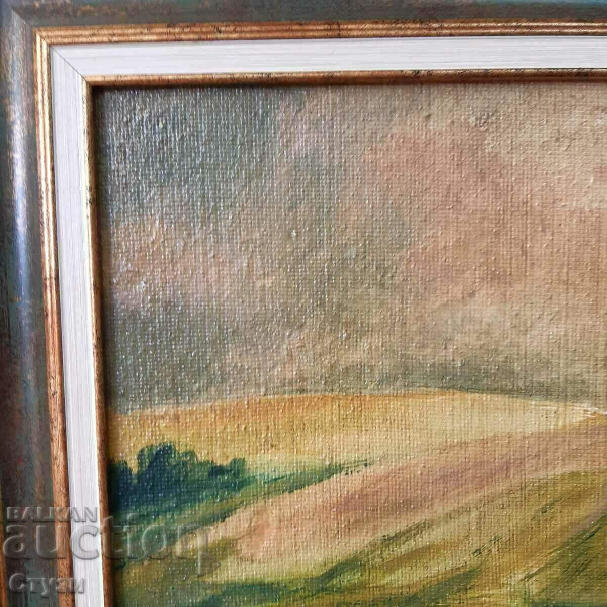 Licitație Tablou „Peisaj polonez”, autor N. Karabashev, ulei, 29x29 cm