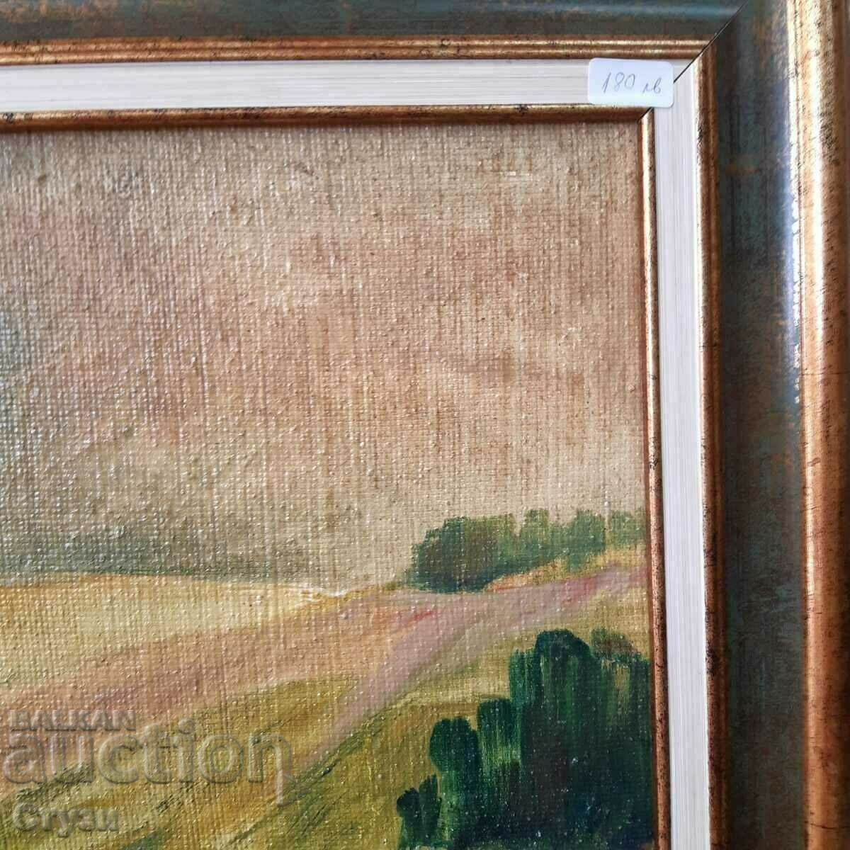 Livrarea Tablou „Peisaj polonez”, autor N. Karabashev, ulei, 29x29 cm