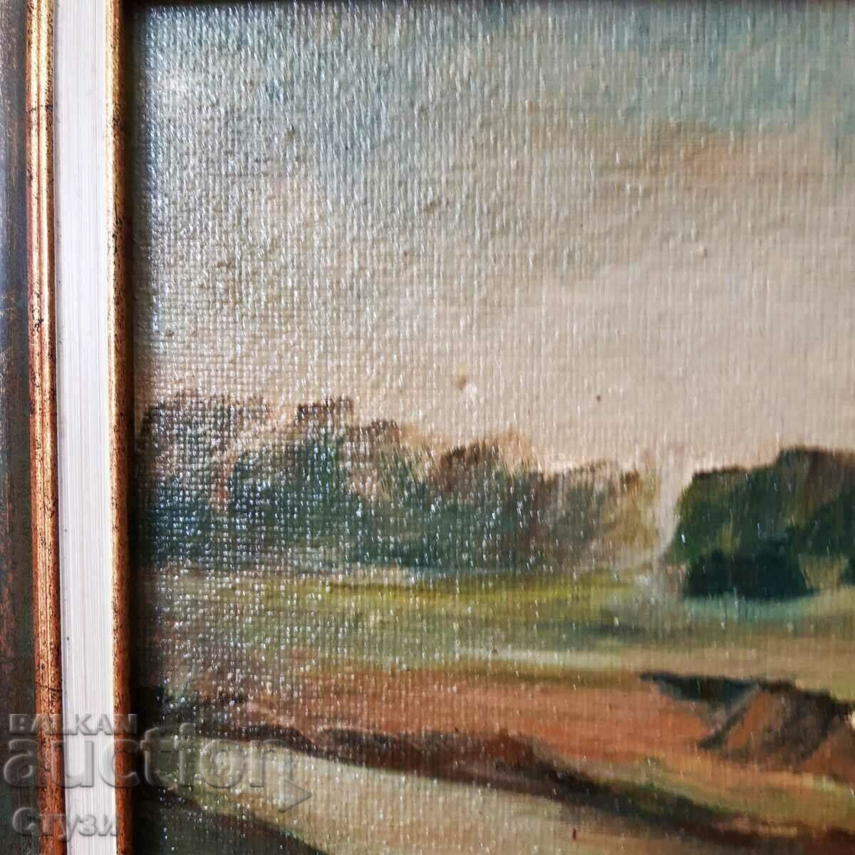 Licitație Tablou „Peisaj cu râu”, autor N.Karabashev, ulei, 29x29 cm Licitație Tablou „Peisaj cu râu”, autor N.Karabashev, ulei, 29x29 cm