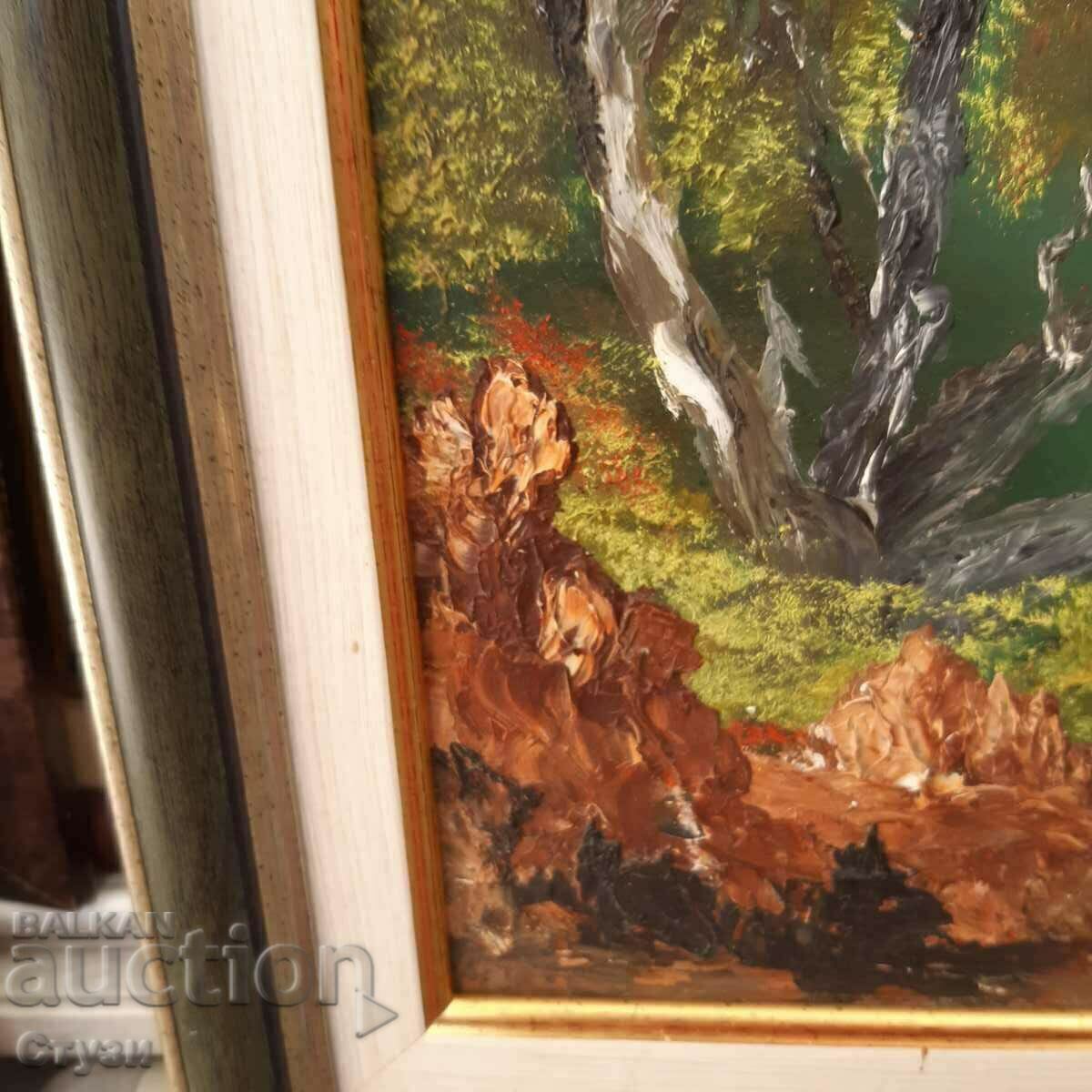 Πίνακας "Τοπίο με ένα ποτάμι", συγγραφέας Y. Dimitrov, λάδι, 37x50 εκ. - 6
