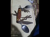 Стар туристически  нож,комбиниран,ръждички,Б.З.Ц от 1 ст