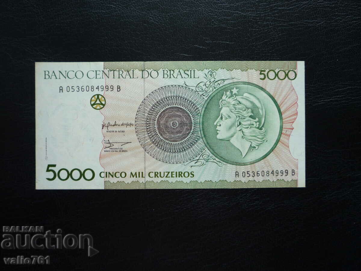 BRAZIL 5000 CRUZEIRO 1990 NEW UNC