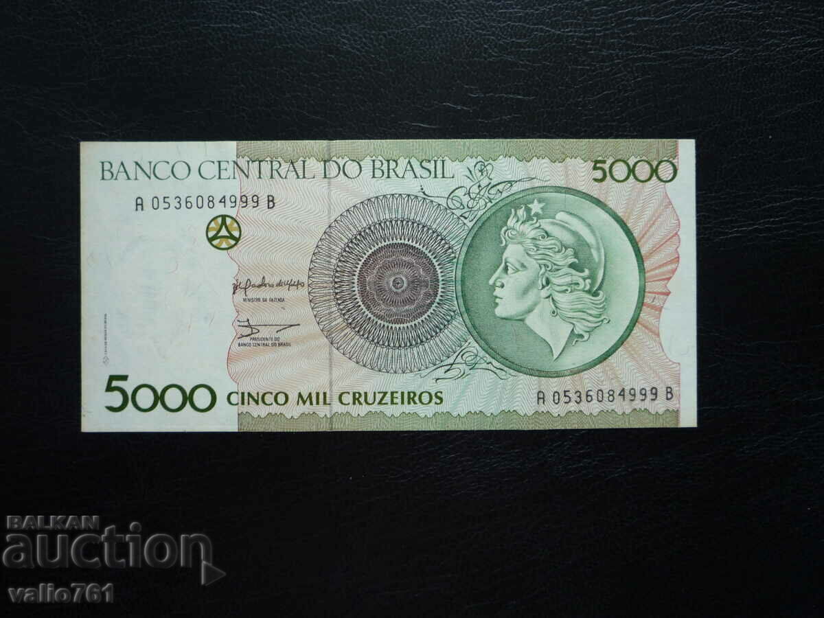 BRAZIL 5000 CRUZEIRO 1990 NEW UNC