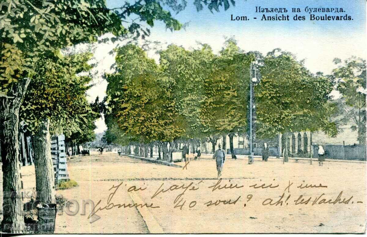 Card "Lom. View of the boulevard." Bulgaria.