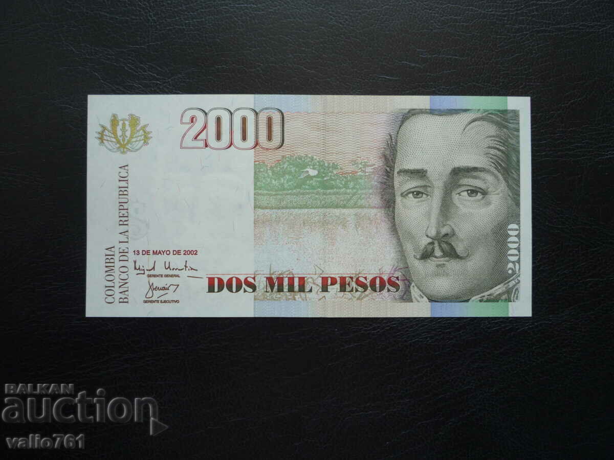 COLOMBIA 2000 PESOS 2002 NEW UNC