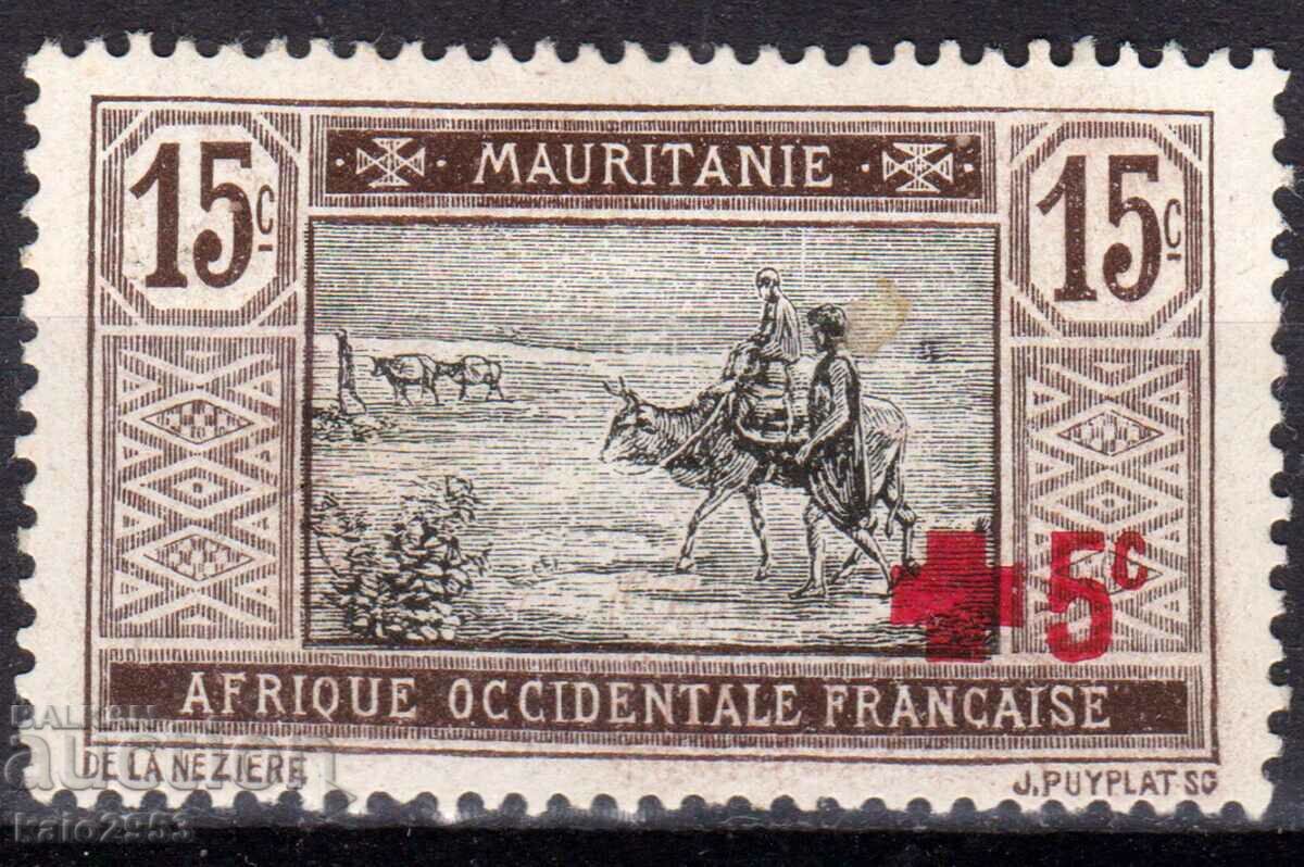 Ф Mauritanie-1915-Търговски керван-Надп.Червен Кръст,MLH