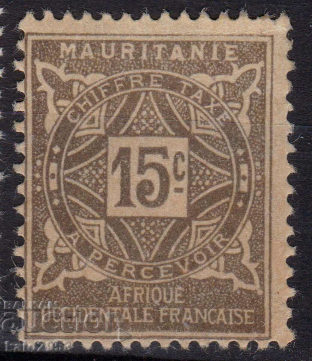 F Mauritanie-1914/27-Pentru plata suplimentara-Numar, MLH