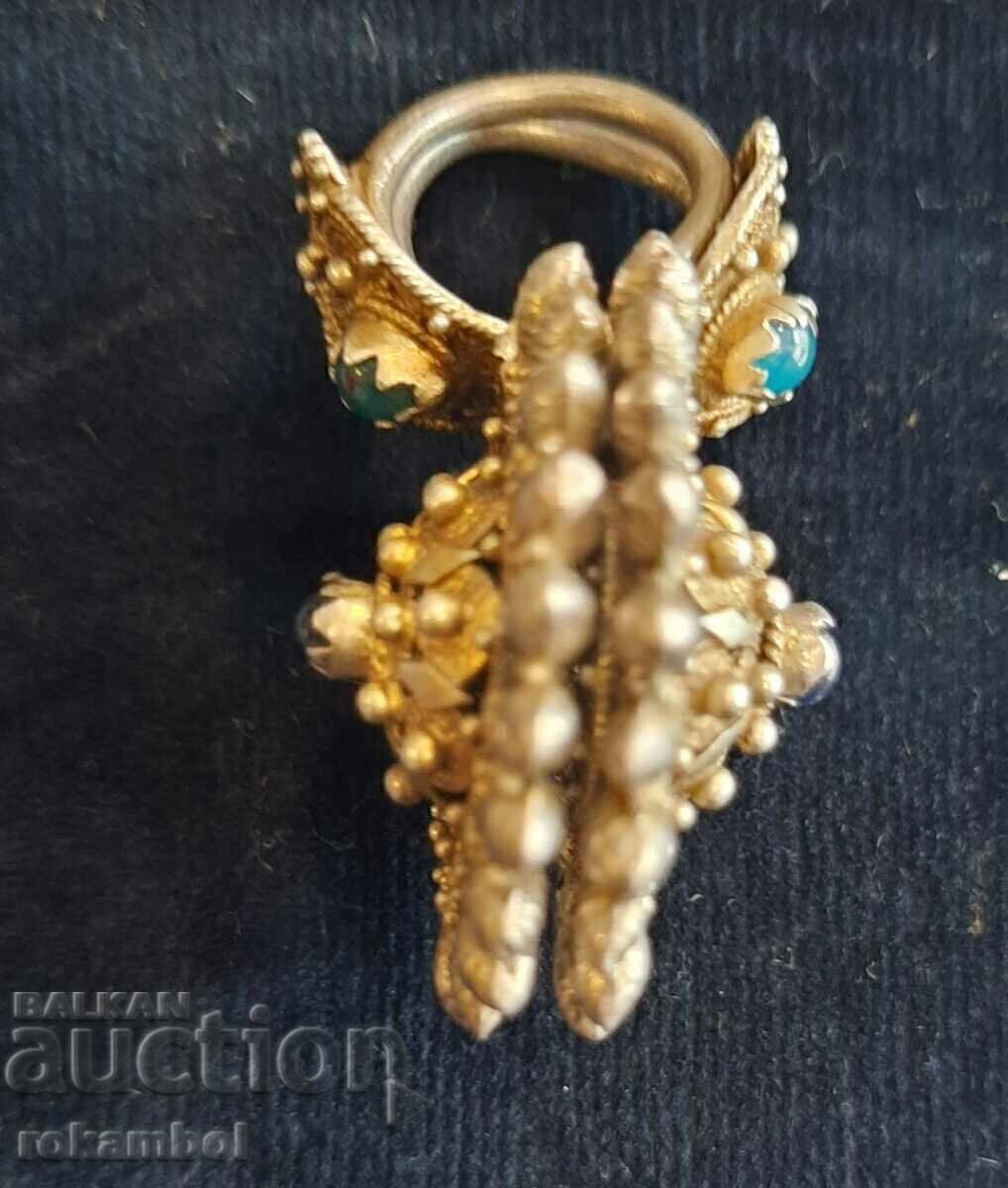 Αναγεννησιακά ασημένια επιχρυσωμένα στολίδια, αρπαλιά, σχολή Βιντίν - 6