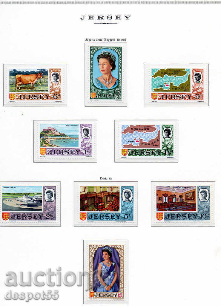 1969. Jersey. Portraits of Elizabeth II and various subjects. with price 40.00 BGN | € 20.45 1969. Jersey. Portraits of Elizabeth II and various subjects. with price 40.00 BGN | € 20.45