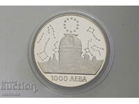 BGN 1000 1995 "Rozhen Observatory" Silver Coin