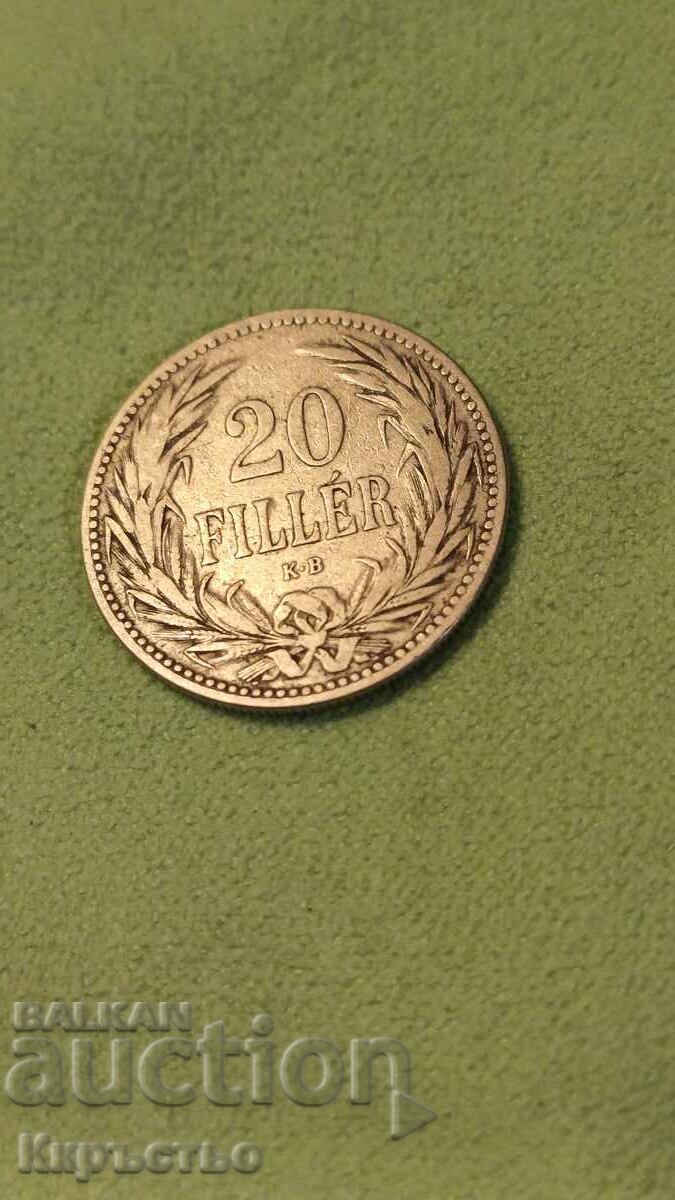 20 филера 1893г.