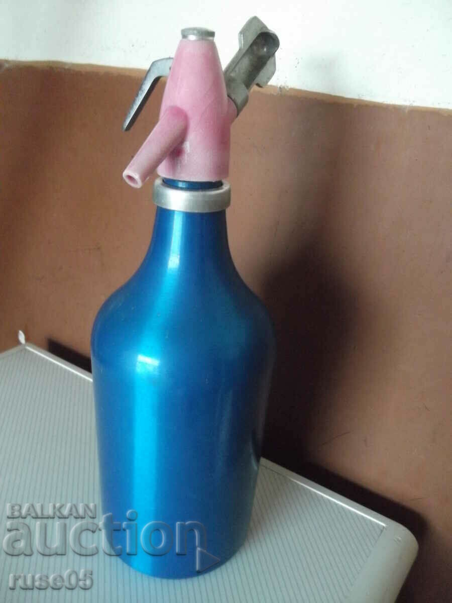 Μεγάλο μεταλλικό μπουκάλι για ανθρακούχο νερό / σόδα / Σοβιέτ