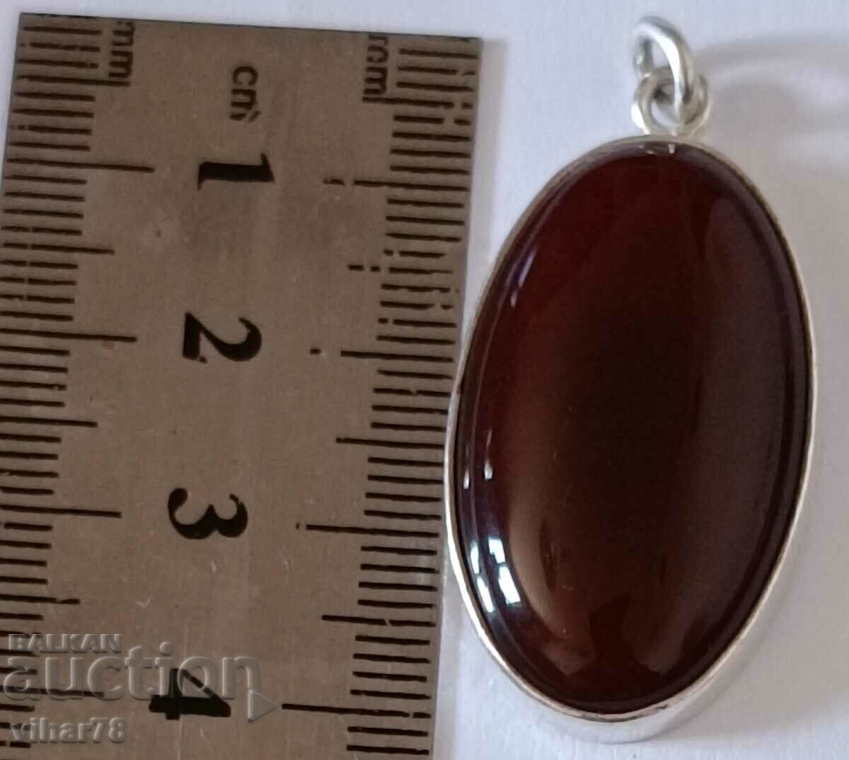 Auction SILVER PENDANT WITH CARNEL Auction SILVER PENDANT WITH CARNEL