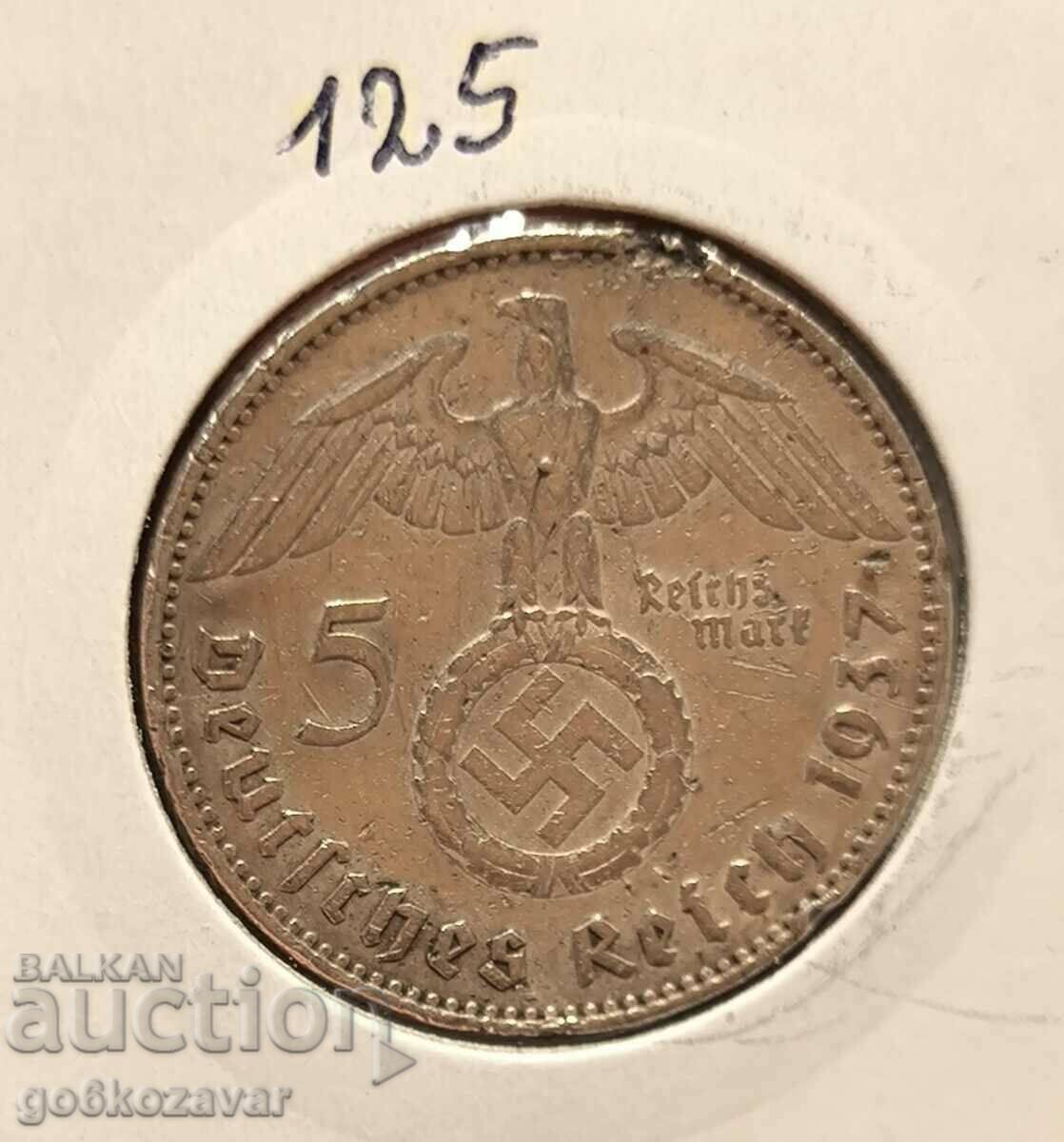 Germania Al Treilea Reich 5 timbre 1937 Argint!