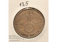 Germania Al Treilea Reich 5 timbre 1937 Argint!