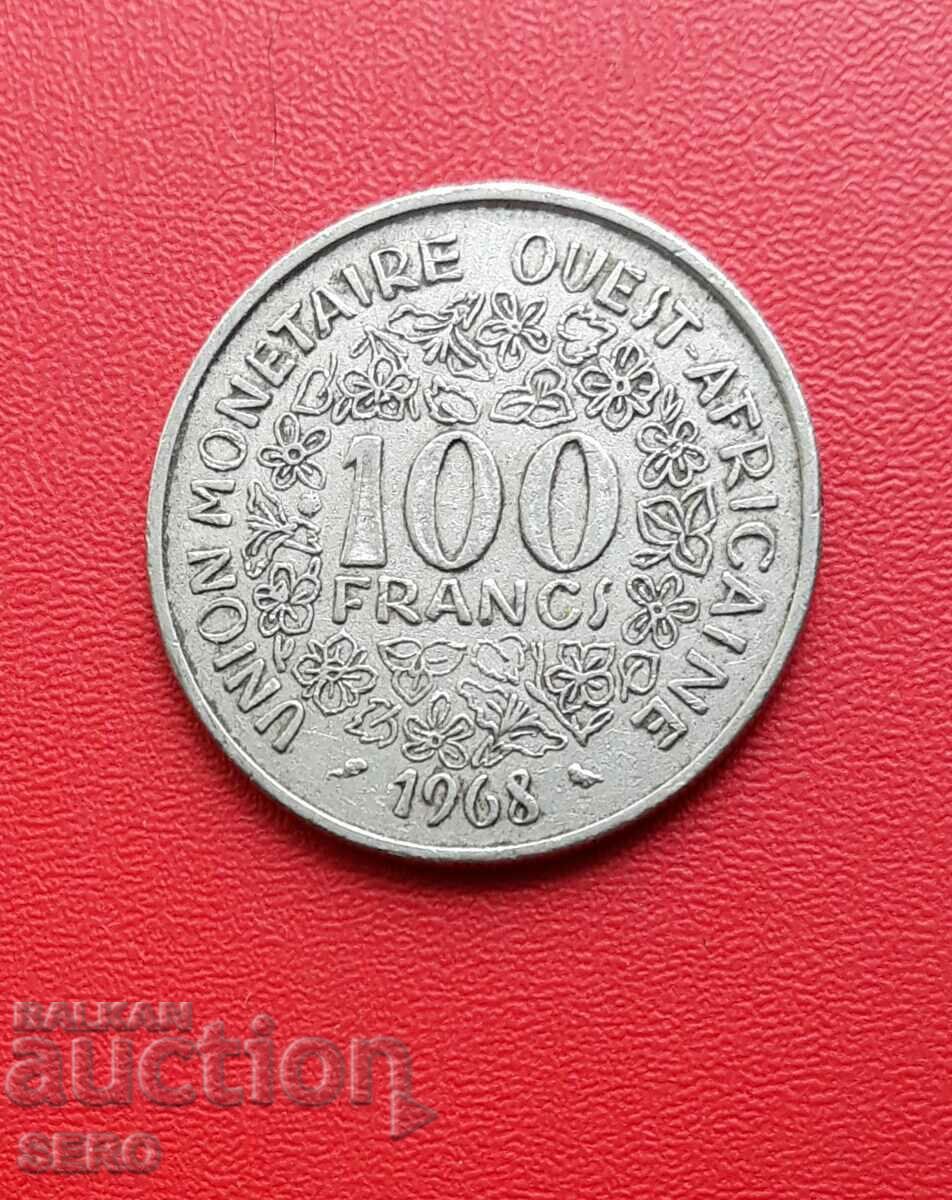 Γαλλική Δυτική Αφρική-100 φράγκα 1968