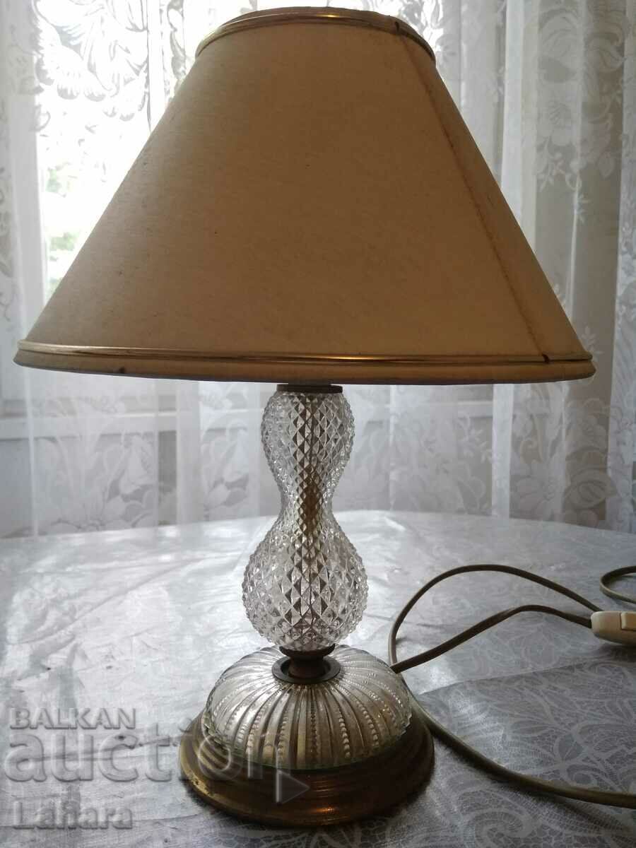 Night, table lamp glass without lampshade is Night, table lamp glass without lampshade is